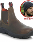 Perf - Brandon Pro - Water Resistant Leather Safety Dealer Boots - Brown