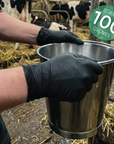 Perf - 240mm Milking Gloves - Powder Free Nitrile Gloves - Black - 100 Pack