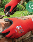 UCI - Adept 360 - Micro Foam Nitrile Palm Coated Gloves - Black/Red - Pack of 10