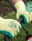 UCI - Ace Grip - Latex Crinkle Palm Gloves - Green/Yellow - Pack of 10