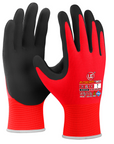 UCI - Adept 360 - Micro Foam Nitrile Palm Coated Gloves - Black/Red - Pack of 10
