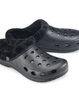 Estro - A01 - Waterproof Thermal Fur Lined Womens Low Garden Clogs - Black