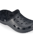 Estro - A01 - Waterproof Thermal Fur Lined Womens Low Garden Clogs - Black