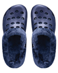 Estro - A01 - Waterproof Thermal Fur Lined Womens Low Garden Clogs - Navy