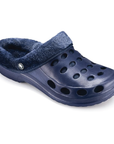 Estro - A01 - Waterproof Thermal Fur Lined Womens Low Garden Clogs - Navy