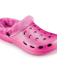 Estro - A01 - Waterproof Thermal Fur Lined Womens Low Garden Clogs - Pink