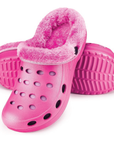 Estro - A01 - Waterproof Thermal Fur Lined Womens Low Garden Clogs - Pink