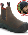 Perf - Dealer Pro - Water Resistant Leather Safety Dealer Boots c/w Cap - Brown