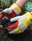 Perf - Cygnus - Reinforced Double Palm Rigger Gloves - Yellow/Red - Pack of 10