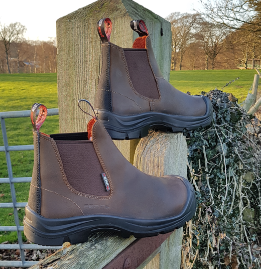 Perf - Dealer Pro - Water Resistant Leather Safety Dealer Boots c/w Cap - Brown